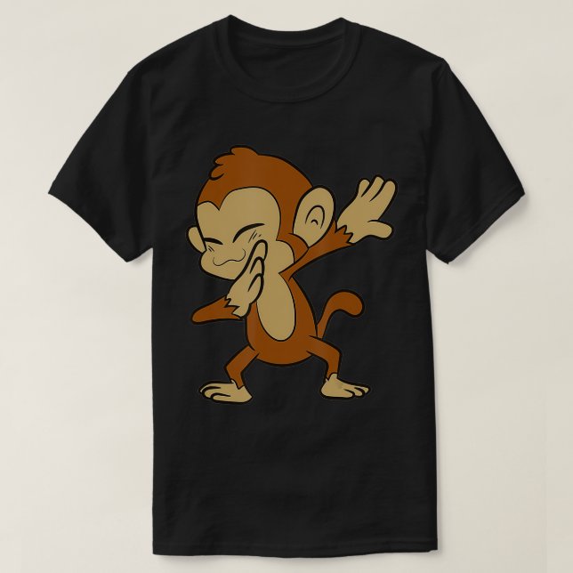Dabbing Monkey Animal Ape Cute Monkey  T-Shirt (Design Front)