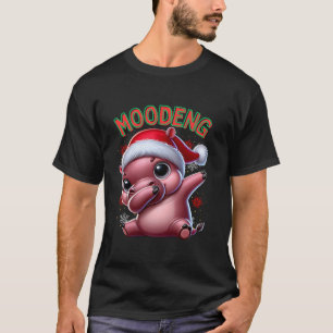 Dabbing MooDeng Santa Christmas Funny Cute Baby Py T-Shirt
