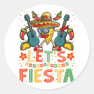 Dabbing Nacho Cinco De Mayo Shirt Women Men Lets F Classic Round Sticker