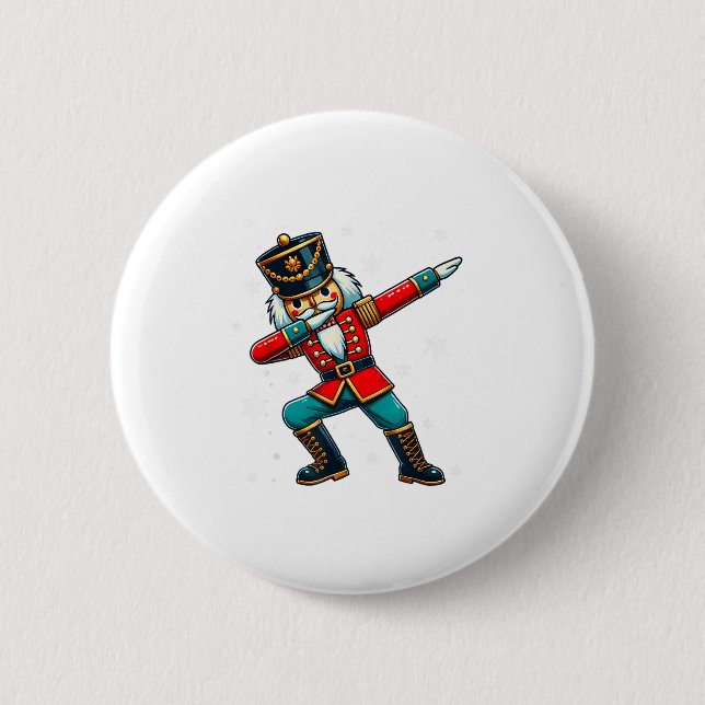 Dabbing Nutcracker Christmas Costume Matching Fami 6 Cm Round Badge (Front)