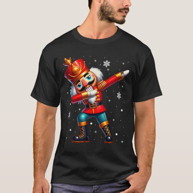 Dabbing Nutcracker Christmas Costume Matching Fami T-Shirt (Front)