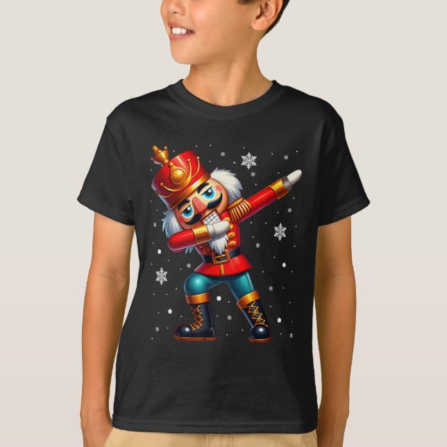 Dabbing Nutcracker Christmas Costume Matching Fami T-Shirt (Front)