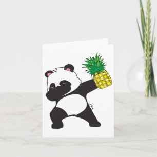 Dabbing Panda Bear Pineapple Aloha Beach Hawaiian Card