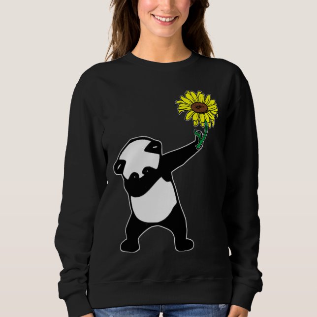 Dabbing Panda Bear Sunflower Autism Awareness Sweatshirt (Front)