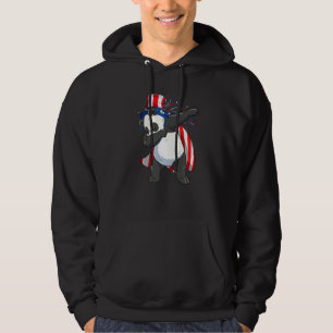 Dabbing Panda Bear With Uncle Sam Hat Usa Flag 4th Hoodie