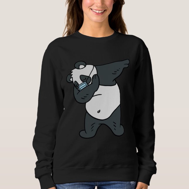 Dabbing Panda  Face Mask Panda Sweatshirt (Front)