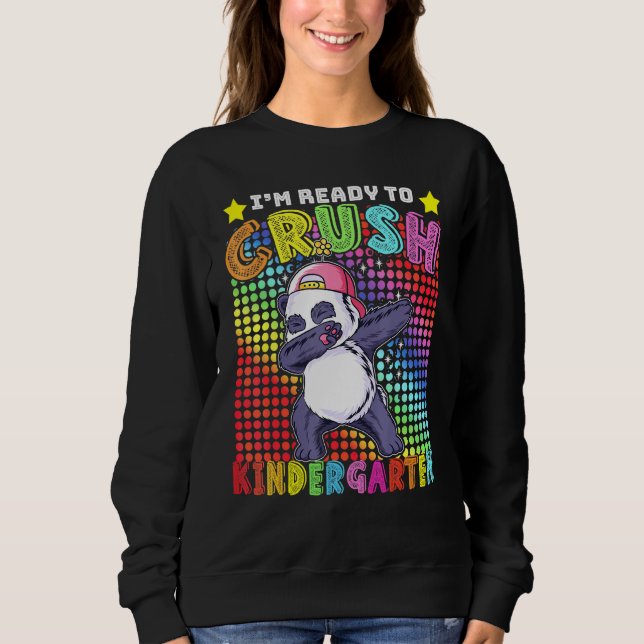 Dabbing Panda Kindergarten Back To School Boy Sweatshirt (Front)