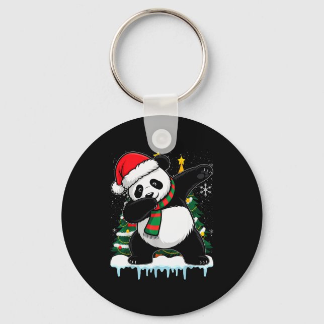 Dabbing Panda Santa Christmas Kids Boys Men Xmas B Key Ring (Front)