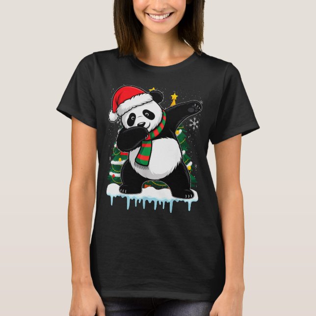 Dabbing Panda Santa Christmas Kids Boys Men Xmas B T-Shirt (Front)