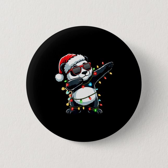 Dabbing Panda Xmas For Kids Boys Girl Panda Lover  6 Cm Round Badge (Front)