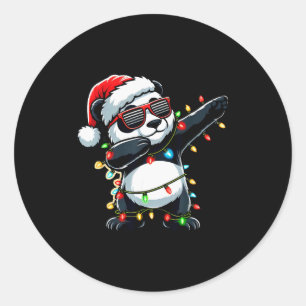 Dabbing Panda Xmas For Kids Boys Girl Panda Lover  Classic Round Sticker