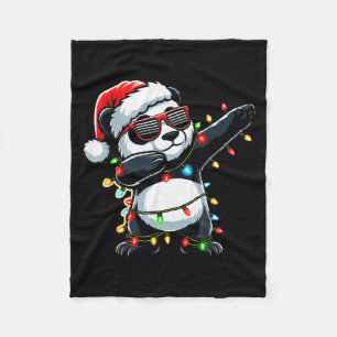 Dabbing Panda Xmas For Kids Boys Girl Panda Lover Fleece Blanket