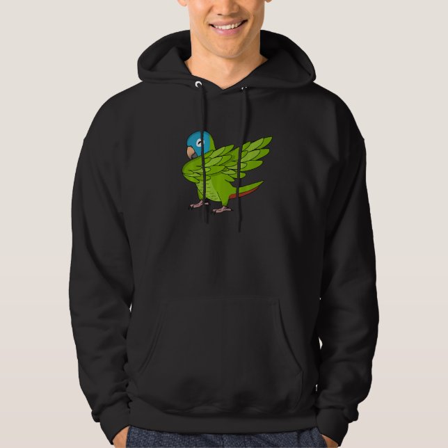 Dabbing Parrot I Blue crowned Conure Hoodie (Front)