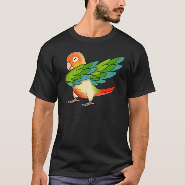 Dabbing Parrot I  Green Cheek Pineapple Conure T-Shirt (Front)