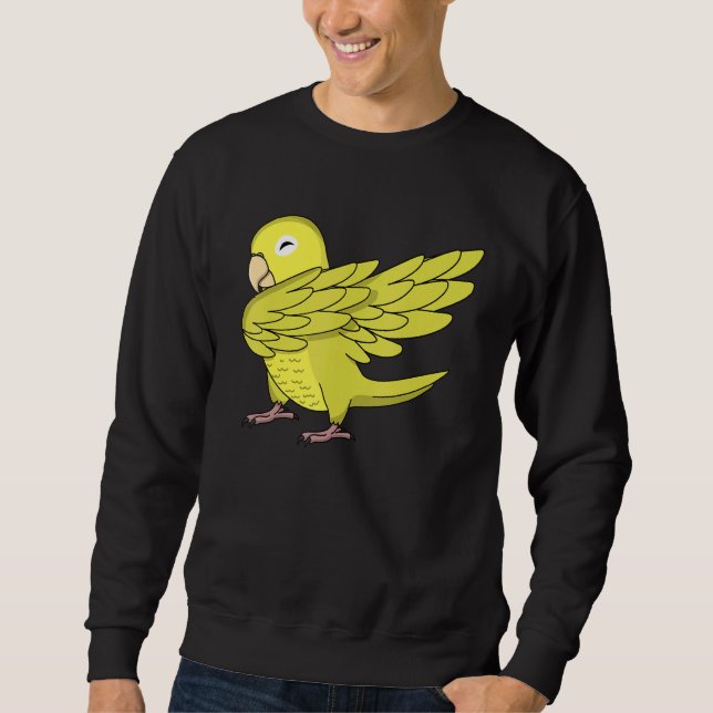 Dabbing Parrot I  Yellow Parrotlet Sweatshirt (Front)