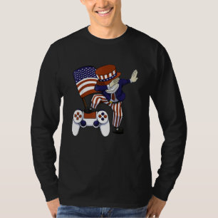 Dabbing Patriotic Gamer 4th Of July Video Game Con T-Shirt
