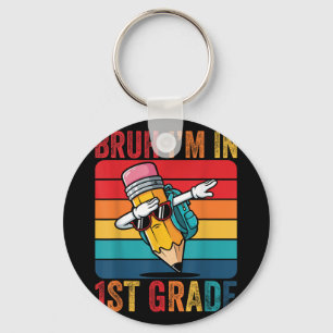 Dabbing Pencil Dancing Bruh Im In 1st First Grade Key Ring