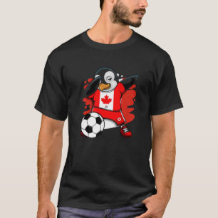 Dabbing Penguin Canada Soccer Fans Jersey Football T-Shirt