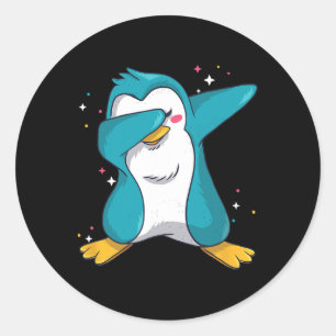 Dabbing Penguin Christmas Dabs Fun Dab Wintermeme  Classic Round Sticker