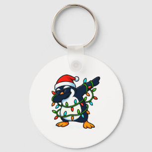 Dabbing Penguin Christmas Girls Xmas Lights Boys C Key Ring