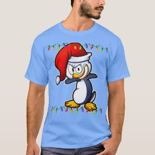 Dabbing Penguin Christmas Lights Dab Funny Penguin T-Shirt