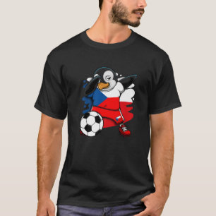 Dabbing Penguin Czech Republic Soccer Fans Jersey T-Shirt