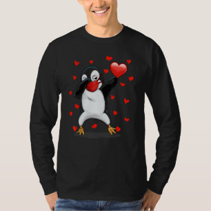 Dabbing Penguin Face Mask Dab Dance Funny Valentin T-Shirt