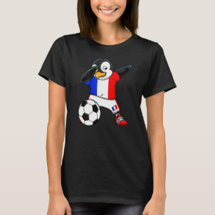 Dabbing Penguin France Soccer Fans Jersey Football T-Shirt