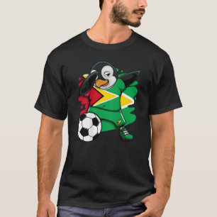 Dabbing Penguin Guyana Soccer Fans Jersey Flag Foo T-Shirt