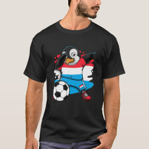 Dabbing Penguin Luxembourg Soccer Fans Jersey Foot T-Shirt