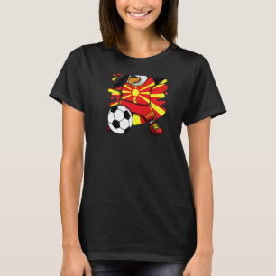 Dabbing Penguin Macedonia Soccer Fans Jersey Footb T-Shirt