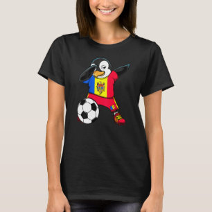 Dabbing Penguin Moldova Soccer Fans Jersey Footbal T-Shirt