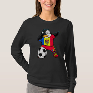 Dabbing Penguin Moldova Soccer Fans Jersey Footbal T-Shirt