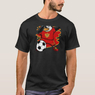 Dabbing Penguin Montenegro Soccer Fans Jersey Foot T-Shirt