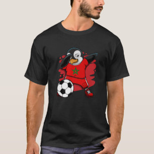 Dabbing Penguin Morocco Soccer Fans Jersey Footbal T-Shirt