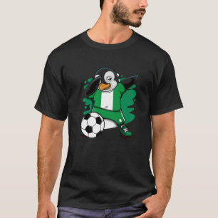 Dabbing Penguin Nigeria Soccer Fans Jersey Footbal T-Shirt