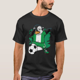 Dabbing Penguin Nigeria Soccer Fans Jersey Footbal T-Shirt