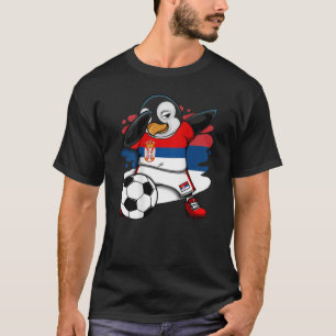 Dabbing Penguin Serbia Soccer Fans Jersey Football T-Shirt