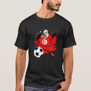 Dabbing Penguin Tunisia Soccer Fans Jersey Footbal T-Shirt