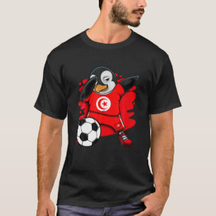 Dabbing Penguin Tunisia Soccer Fans Jersey Footbal T-Shirt