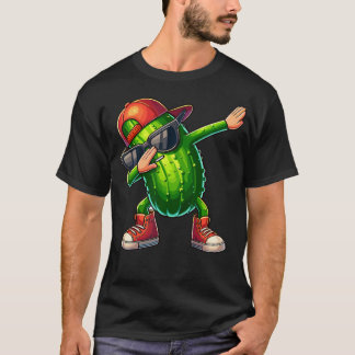 Dabbing Pickle Dancing Cucumber Lover Funny Pickle T-Shirt