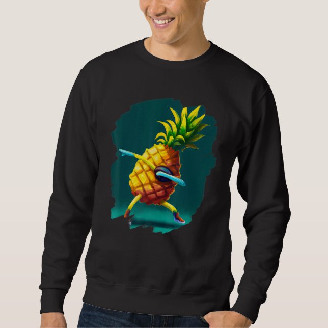 Dabbing Pineapple Aloha Sunglasses Beach Dance Haw Sweatshirt (Front)