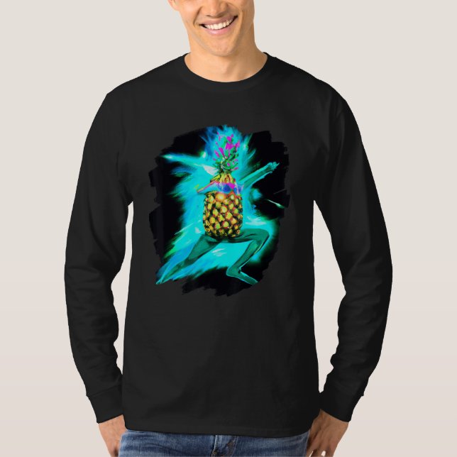Dabbing Pineapple Aloha Sunglasses Beach Dance Haw T-Shirt (Front)