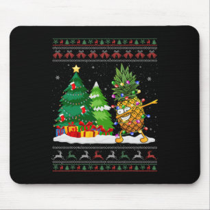 Dabbing Pineapple Lovers Santa Hat Ugly Christmas Mouse Pad