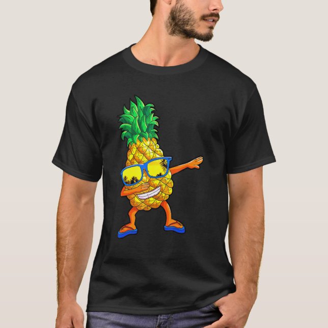 Dabbing Pineapple  Men Kid Beach Vacation Summer H T-Shirt (Front)