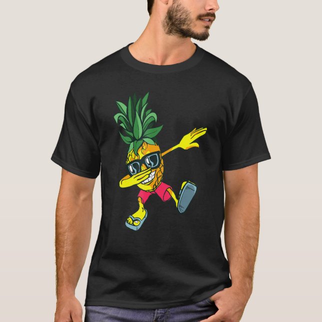 Dabbing Pineapple Sunglasses Funny Pineapple Summe T-Shirt (Front)