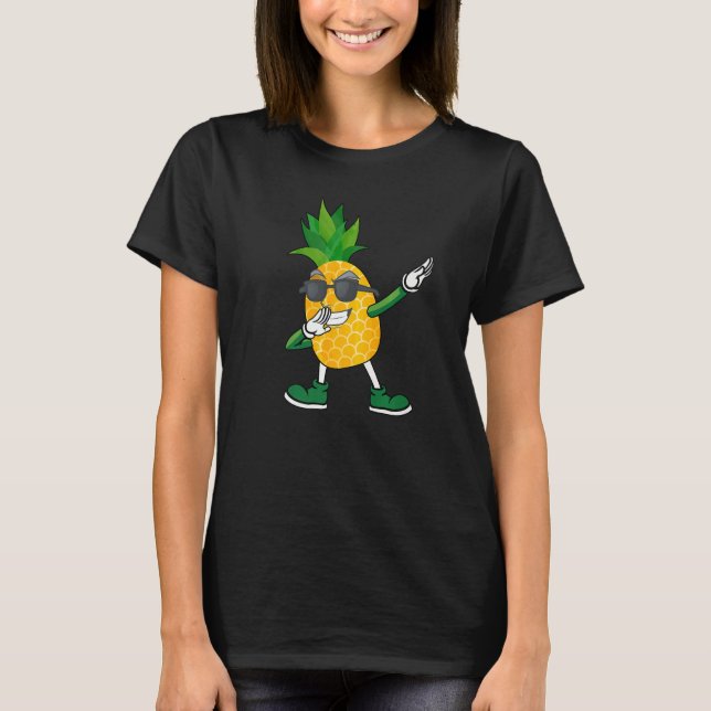 Dabbing Pineapple Wearing Sunglasses Pineapple Dab T-Shirt (Front)