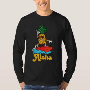 Dabbing Pineapple With Sunglasses Summer Surfing T-Shirt