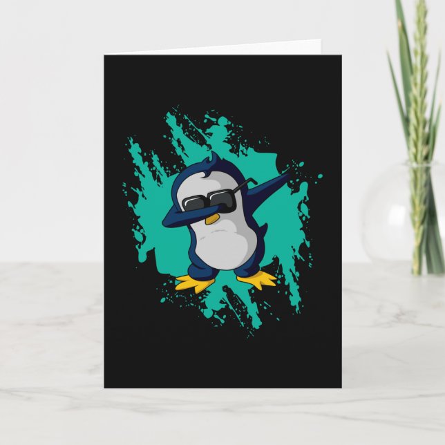 Dabbing Pinguin Dab Cold Ice Funny Gift Idea Cool Card (Front)