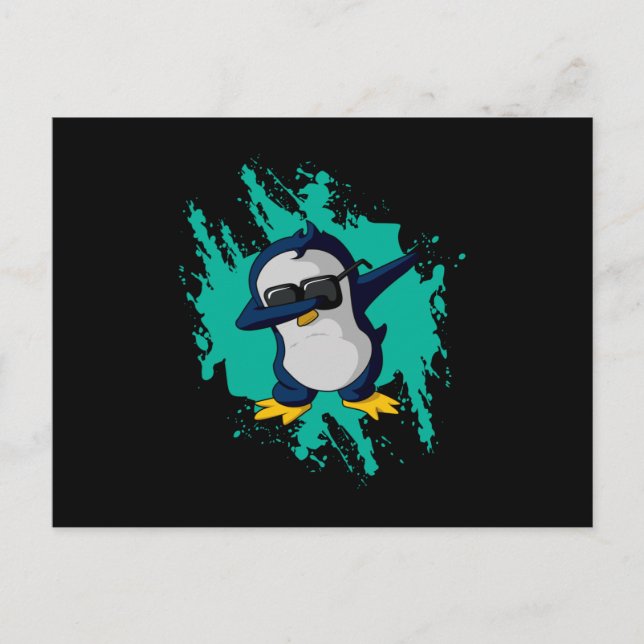 Dabbing Pinguin Dab Cold Ice Funny Gift Idea Cool Postcard (Front)